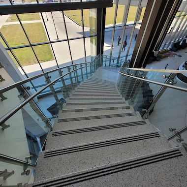 Precast Terrazzo Stairs at HFHS Cancer Center